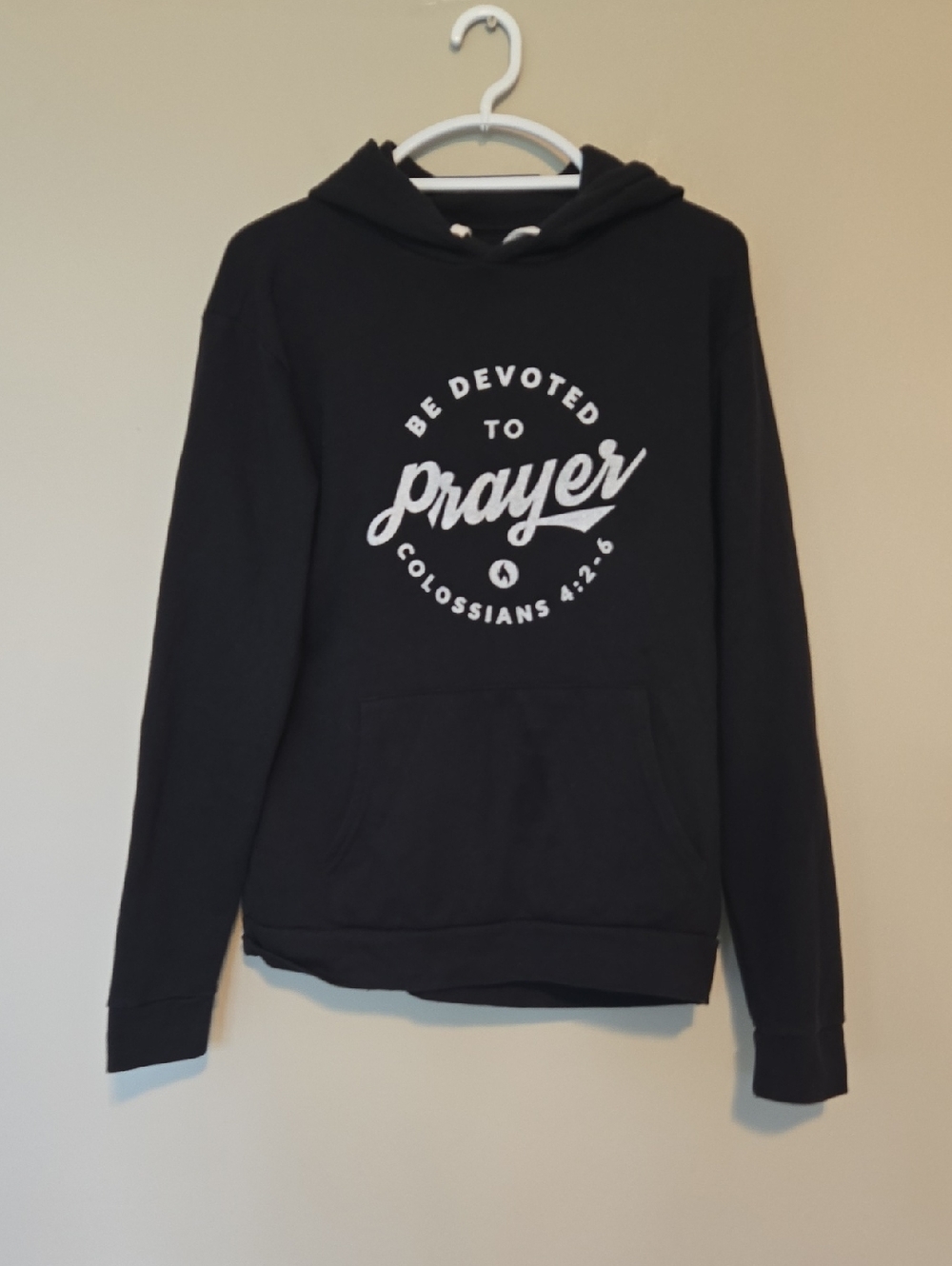 Unisex Next Level Apparel Black Hoodie with White Drawstrings